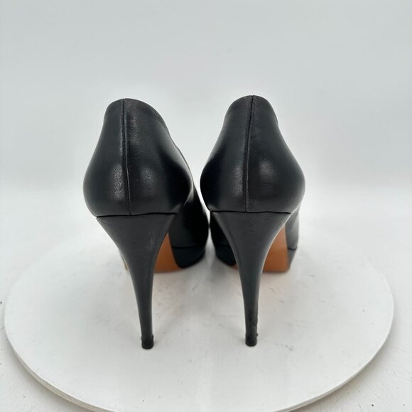 Gucci Women Size EU 38.5 US 8.5 Black Leather Platform Pump Heel Shoes - Picture 6 of 12